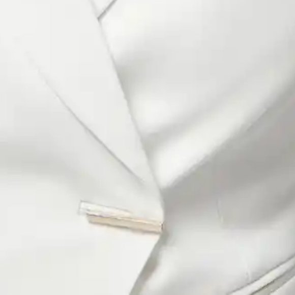 WHBM $190 WHBMยฎ Studio Blazer Ecru Off White  10  14 - Picture 6 of 7